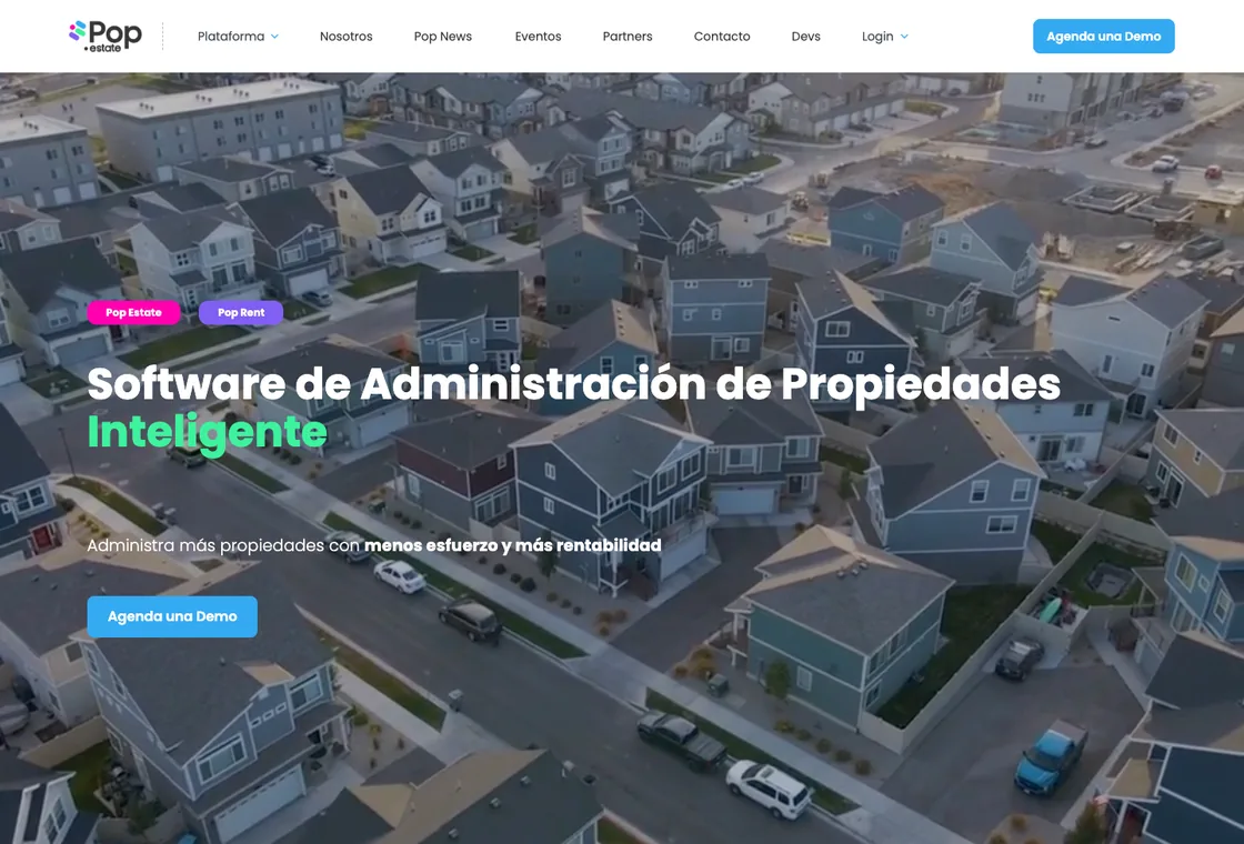 Sitio web de Pop Estate